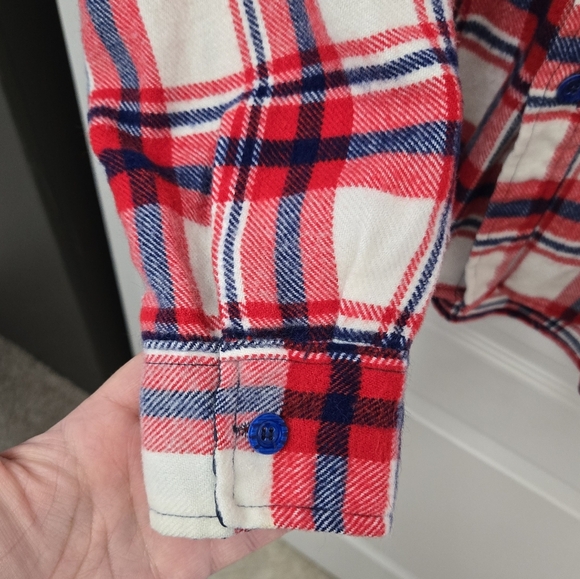 1970s Montgomery Ward Red Plaid Soft Flannel Shirt Jacket Sz M Unisex Fall - Picture 4 of 5